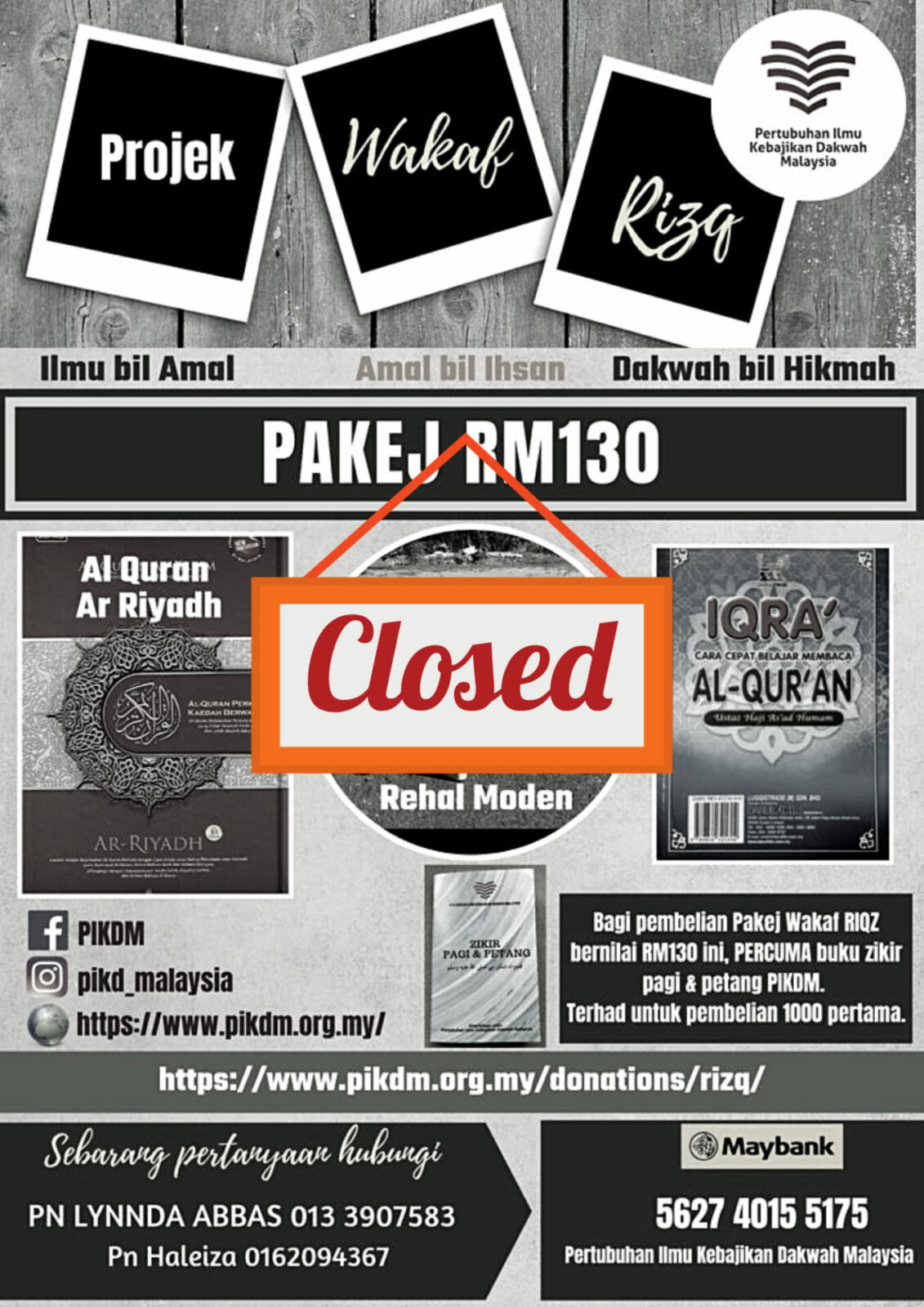 Poster projek wakaf rizq
