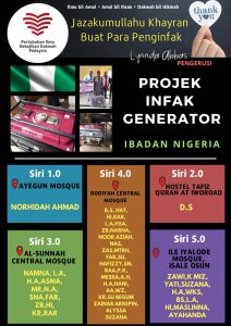 Read more about the article Projek Infak Generator Siri 1.0 – 5.0 di Ibadan, Nigeria