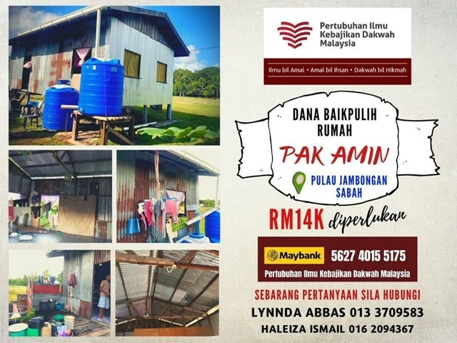 Dana Baikpulih Rumah Pak Amin Pulau Jambongan, Sabah