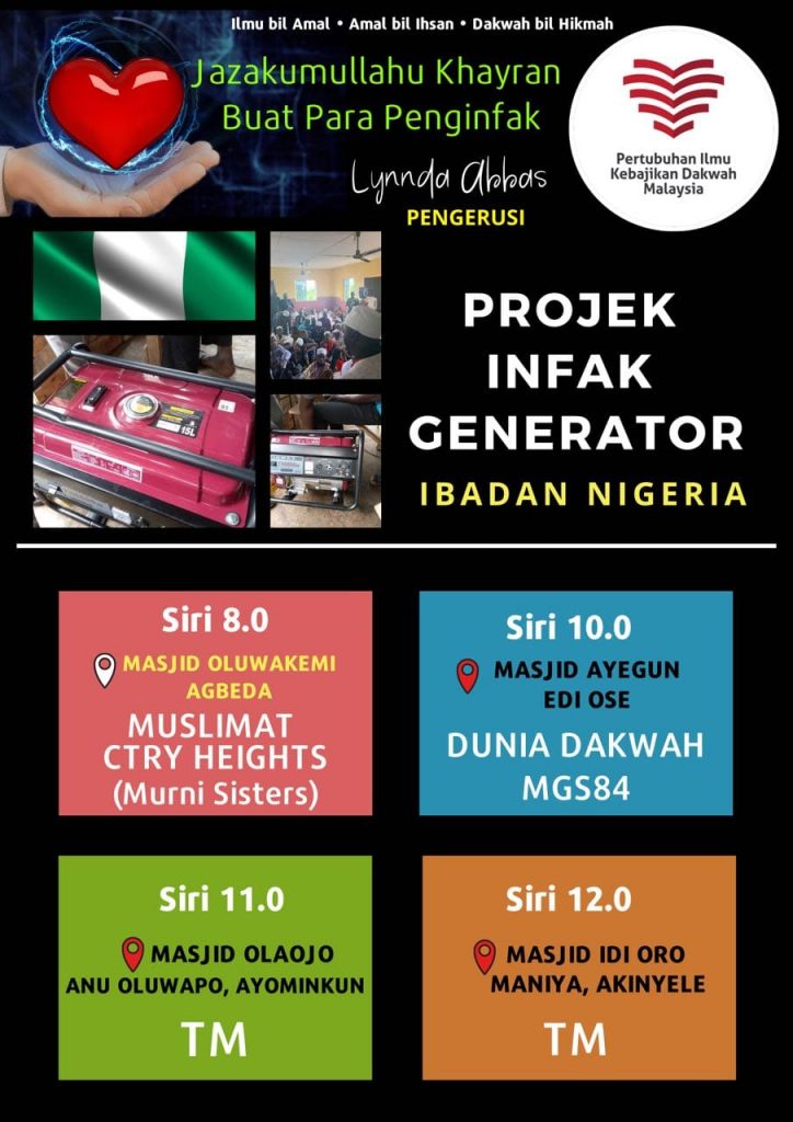 Projek Infak Generator Siri 8.0, 10.0, 11.0 & 12.0 di Ibadan, Nigeria