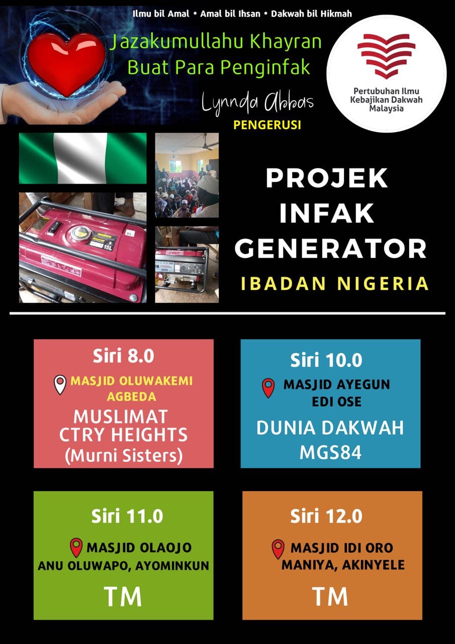 You are currently viewing Projek Infak Generator Siri 8.0, 10.0, 11.0 & 12.0 di Ibadan, Nigeria