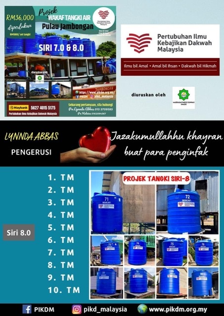 Projek Wakaf Tangki Siri 8.0 Pulau Jambongan, Sabah