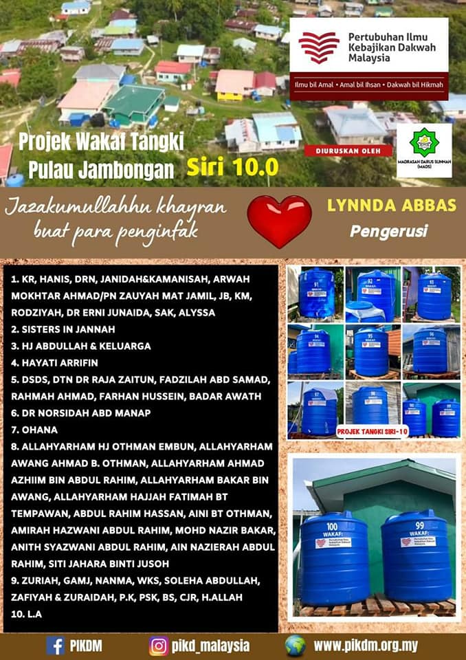 You are currently viewing Projek Tangki Air di Pulau Jambongan, Sabah – Misi 100 Tangki Air
