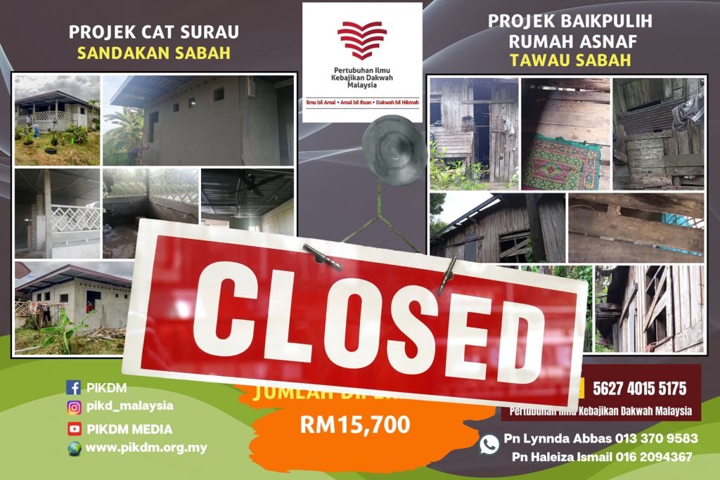 Projek Cat Surau Sandakan & Baikpulih Rumah Asnaf Tawau