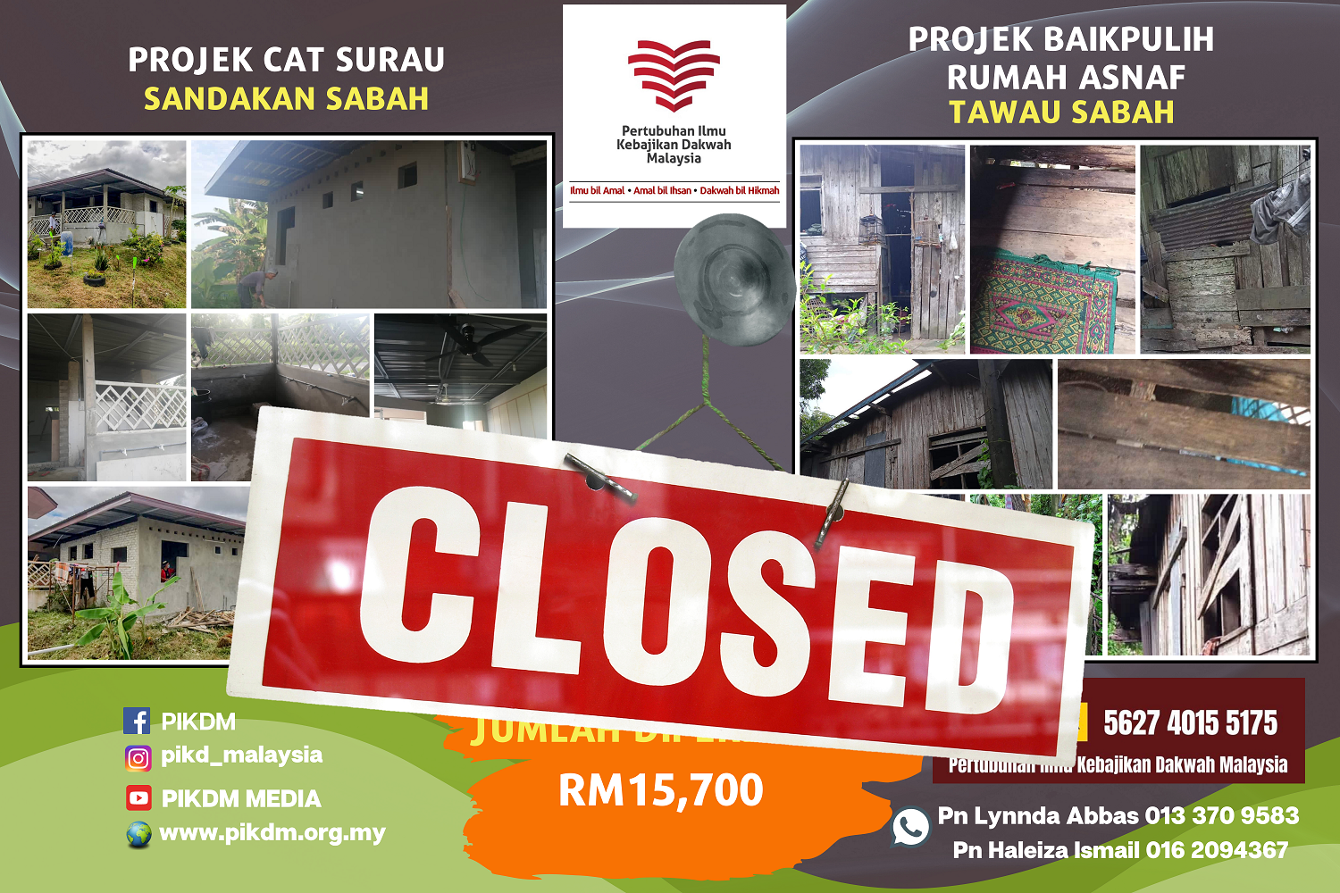 Projek cat surau sandakan & baikpulih rumah asnaf tawau