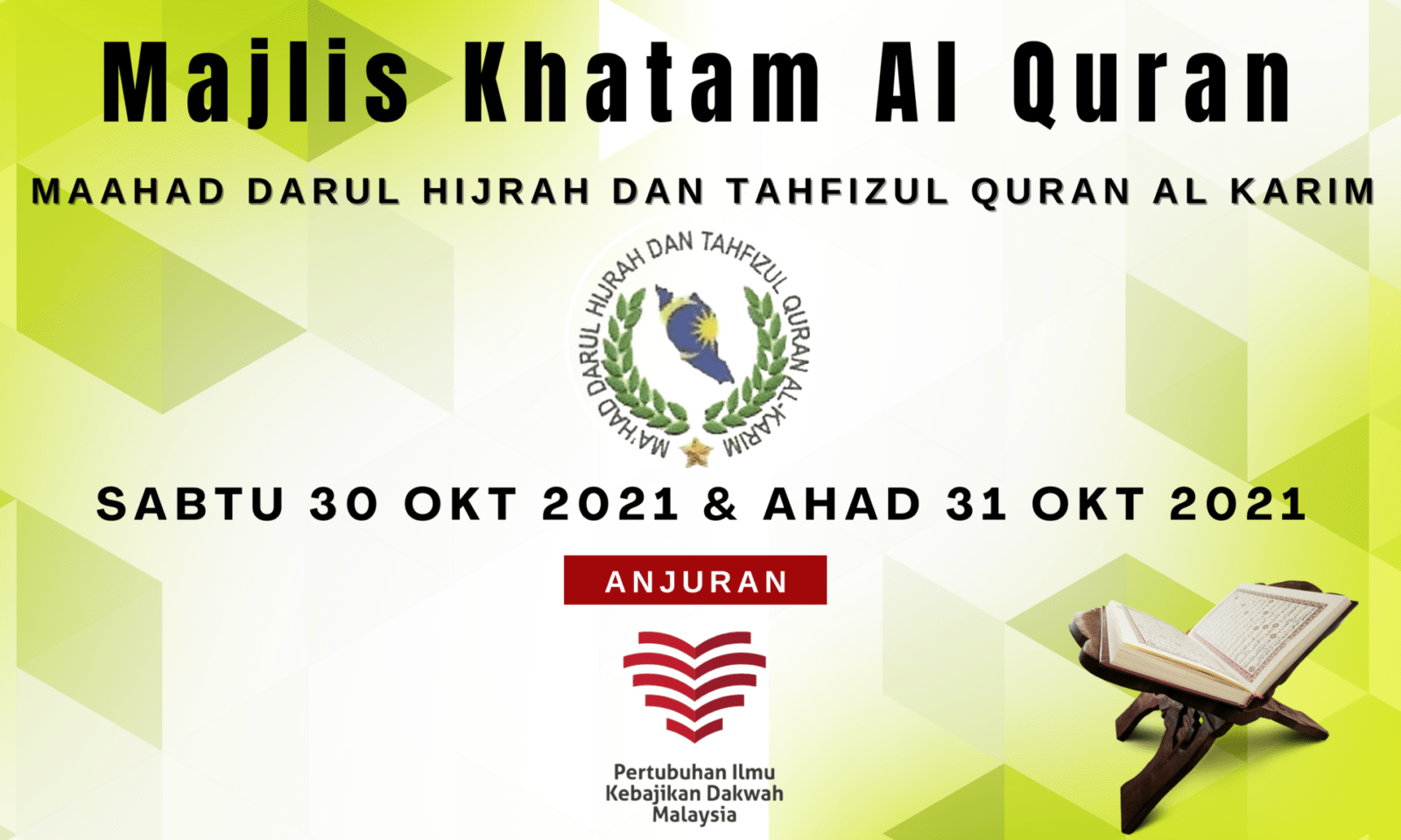 Program Agihan Dapur Pek & Majlis Khatam 3 pelajar Tahfiz Maahad Tahfizul Quran Darul Hijrah KL