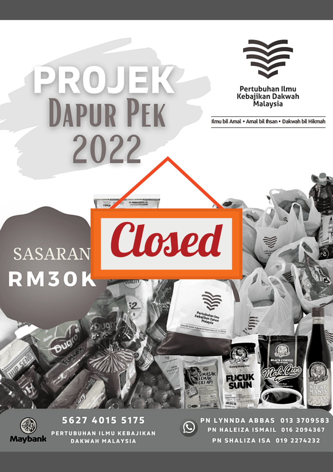 Projek Dapur Pek 2022 - Closed