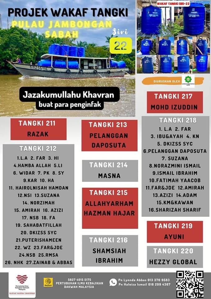 Project Wakaf Tangki PIKDM Pulau Jambongan Sabah Siri 22.0