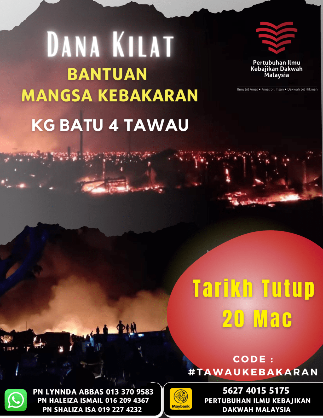 Read more about the article Dana Kilat PIKDM Untuk Mangsa Kebakaran di Kg. Kurnia Jaya Batu 4, Tawau
