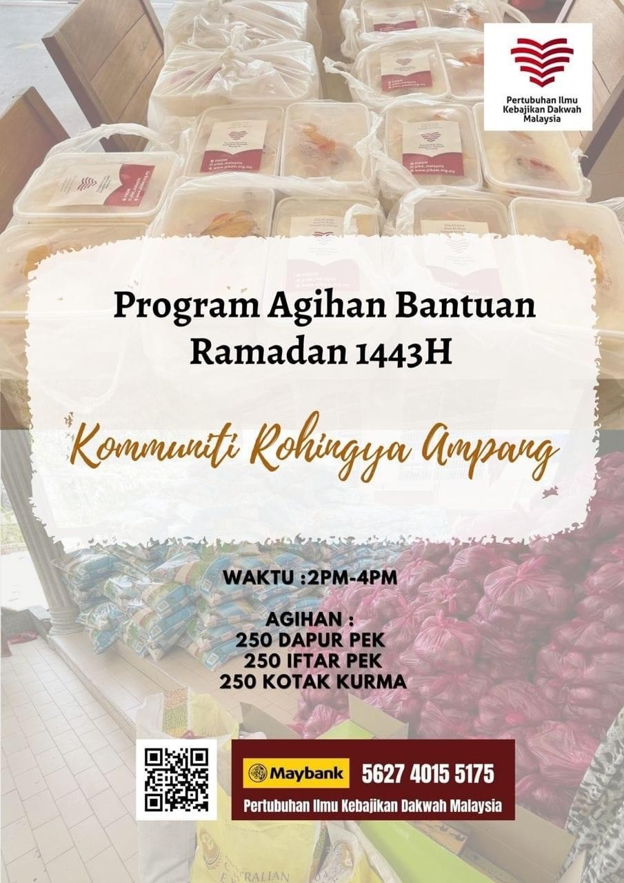 Read more about the article Program Agihan Bantuan Ramadan 1443H Komuniti Rohingya Ampang
