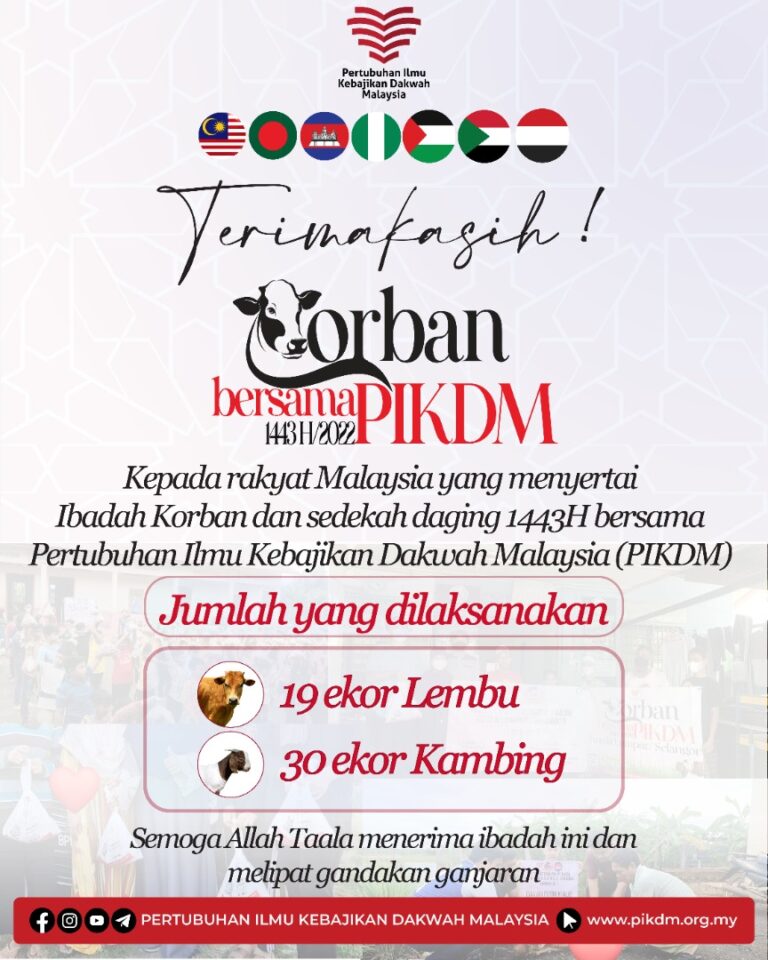 Terima Kasih Qorban Bersama PIKDM 1443H