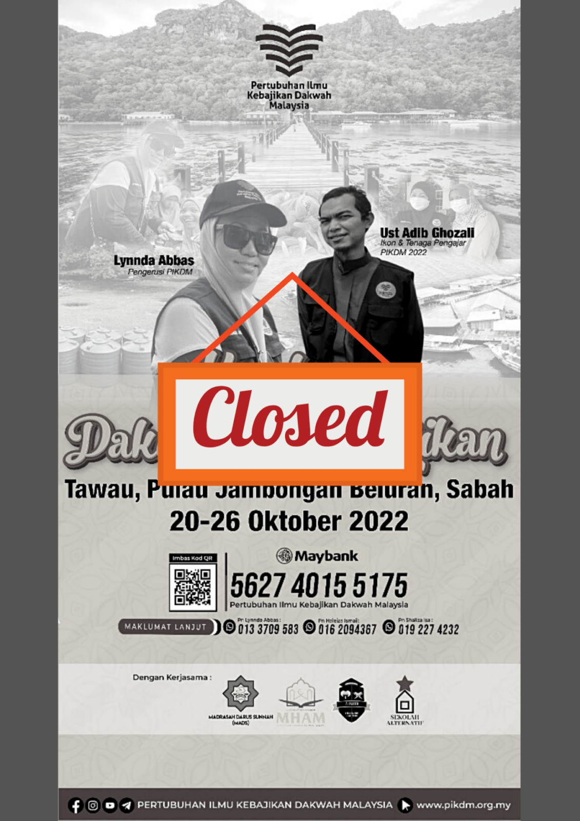 Kembara Dakwah & Kebajikan Tawau, Sandakan Sabah 2022 (20 Oct – 26 Oct) ** CLOSED **