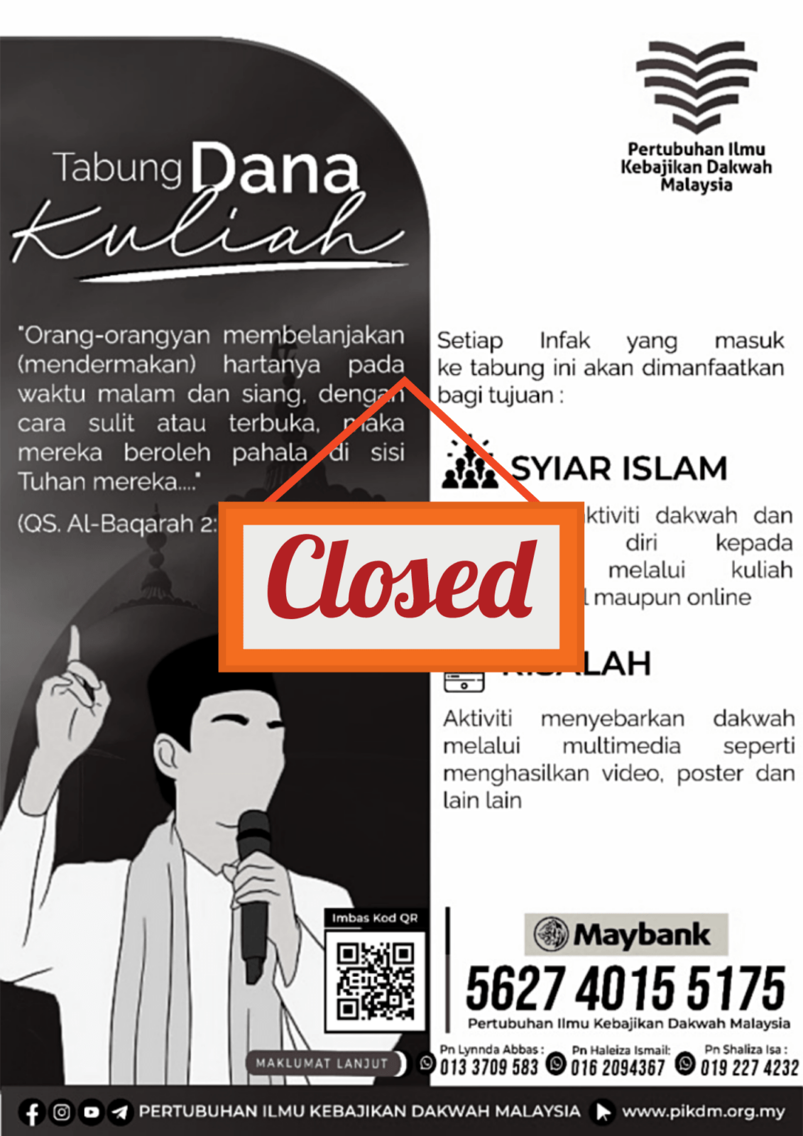 Tabung Dana Kuliah Closed