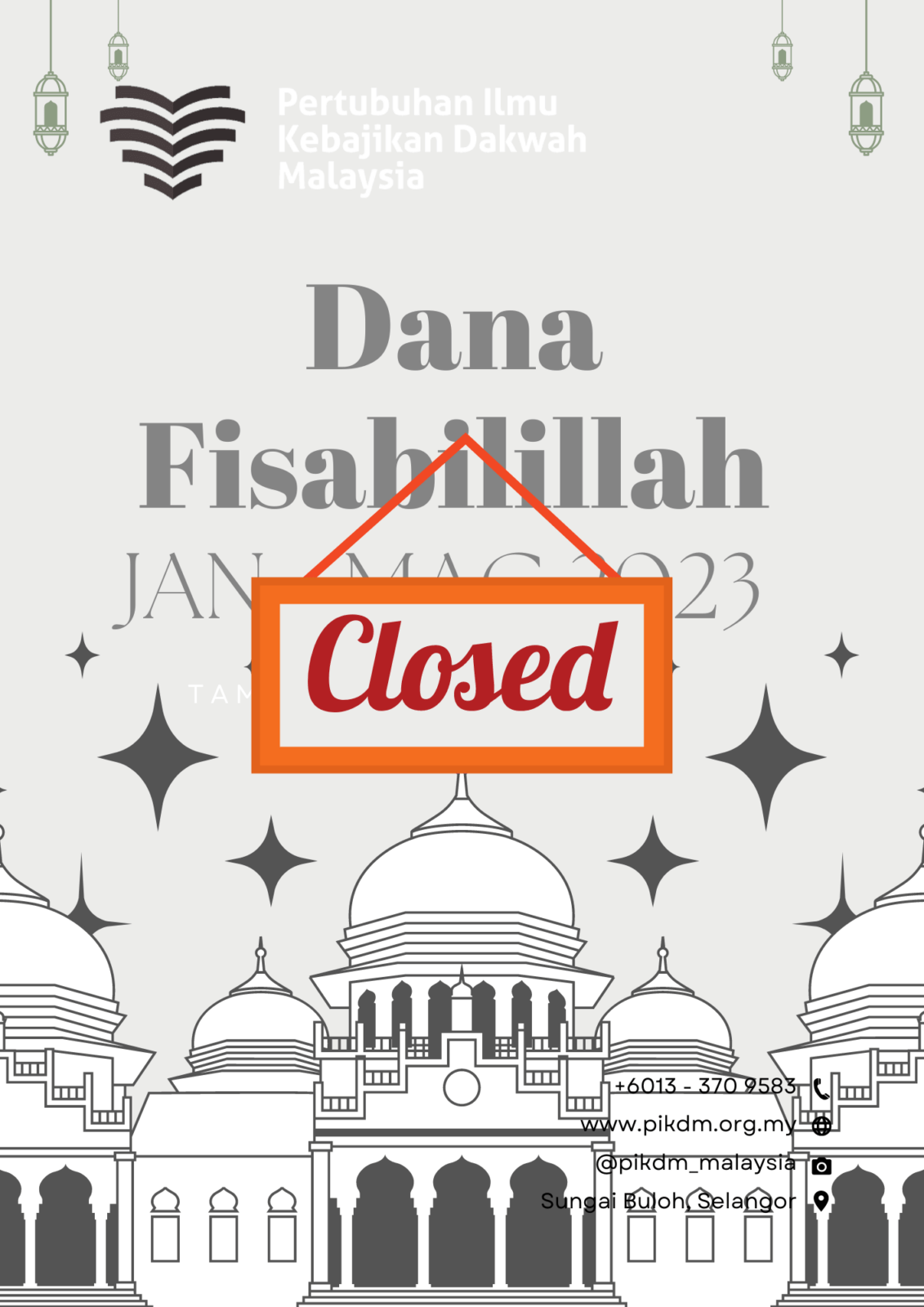 Dana Fisabilillah PIKDM (Jan 2023 – Mac 2023) ** CLOSED **