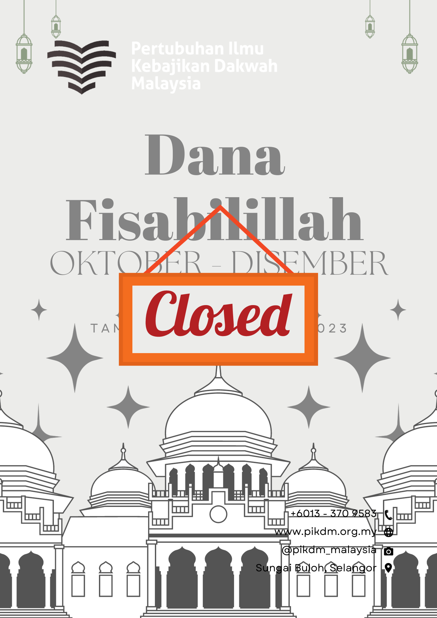 Dana Fisabilillah PIKDM (Oktober 2023 – Disember 2023) ** CLOSED **