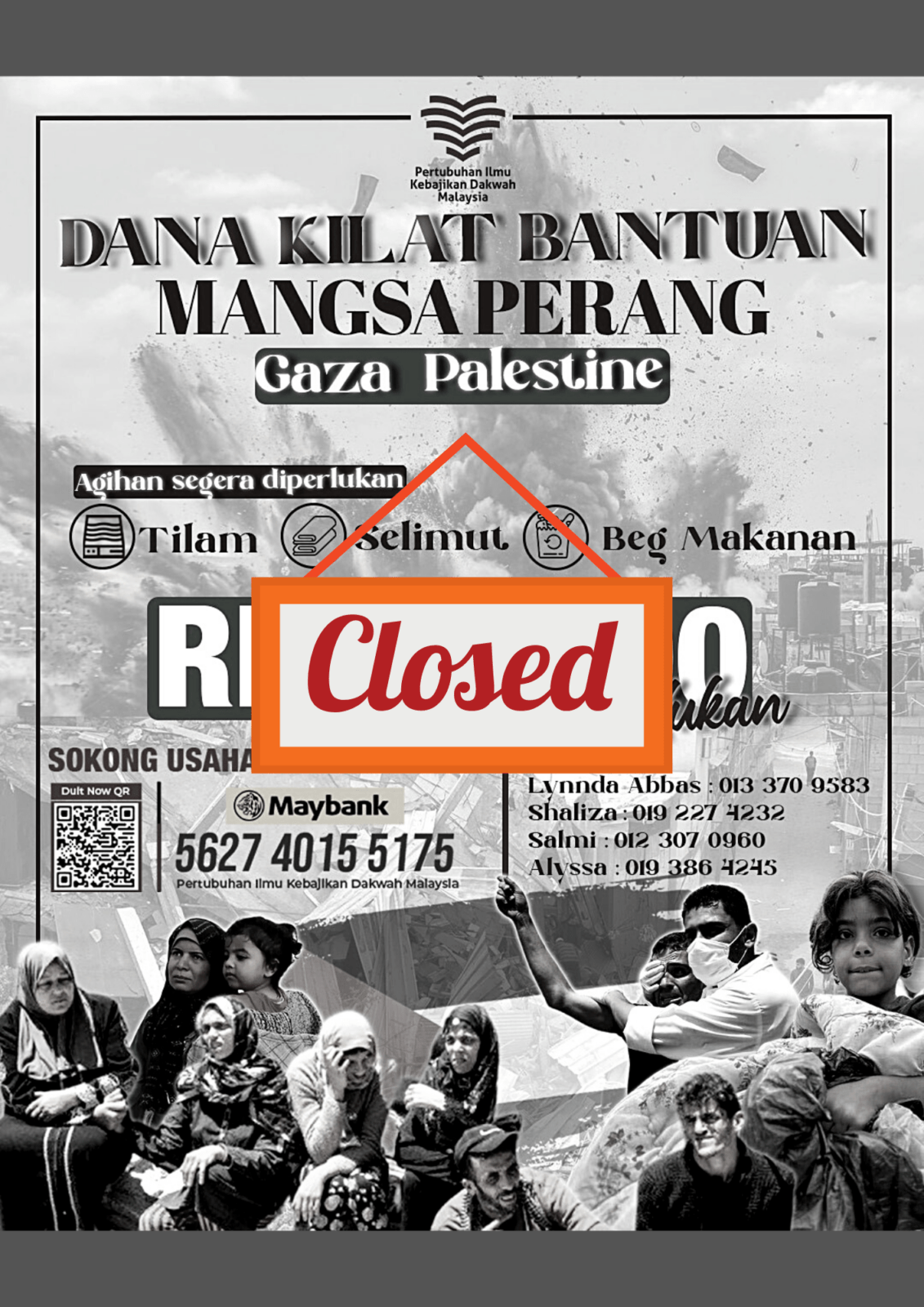 Dana kilat palestine closed