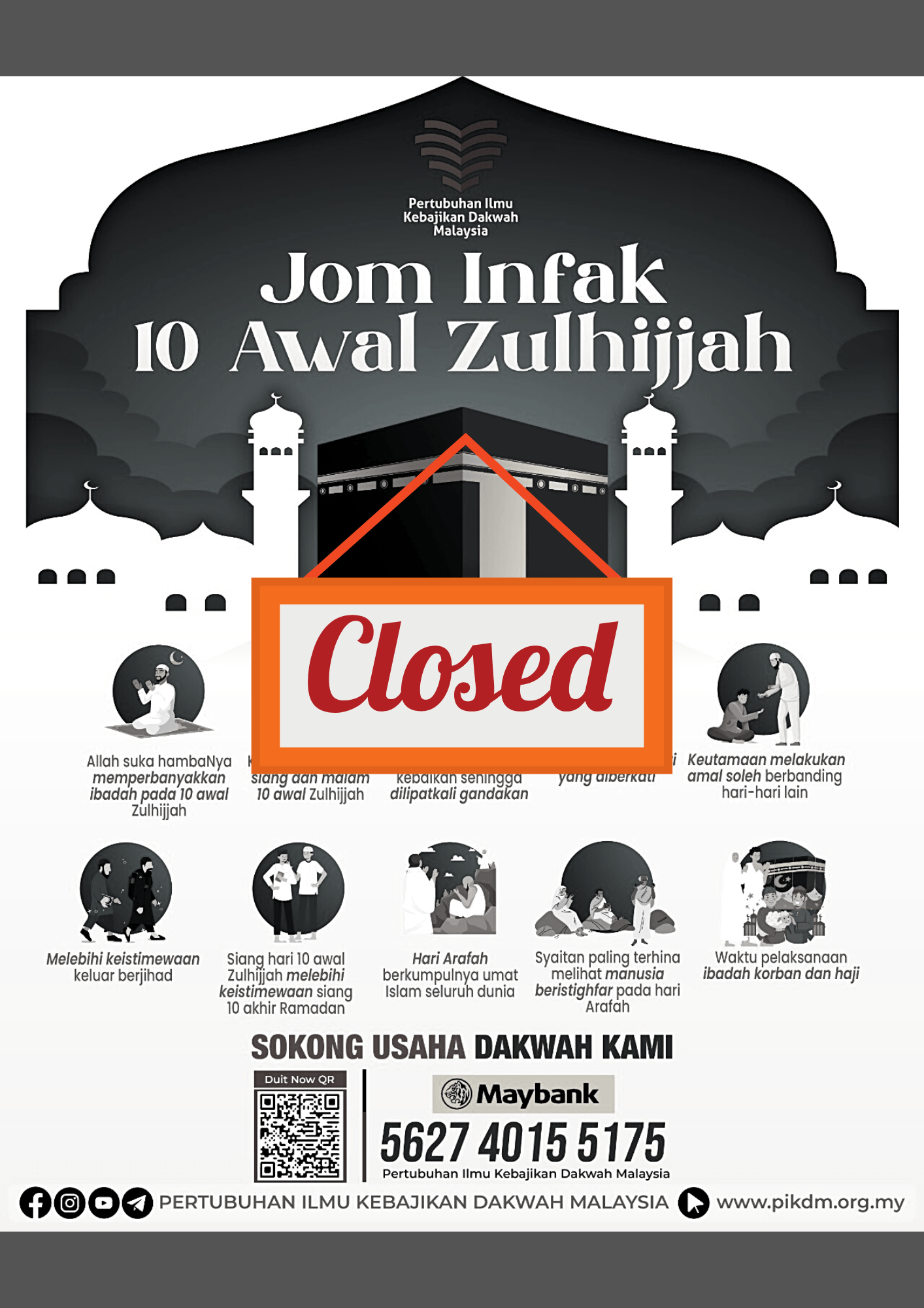 Poster Jom Infak 10 Awal Zulhijjah Closed