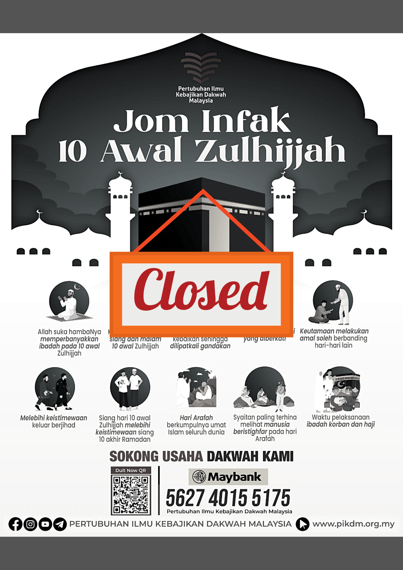 Poster jom infak 10 awal zulhijjah closed