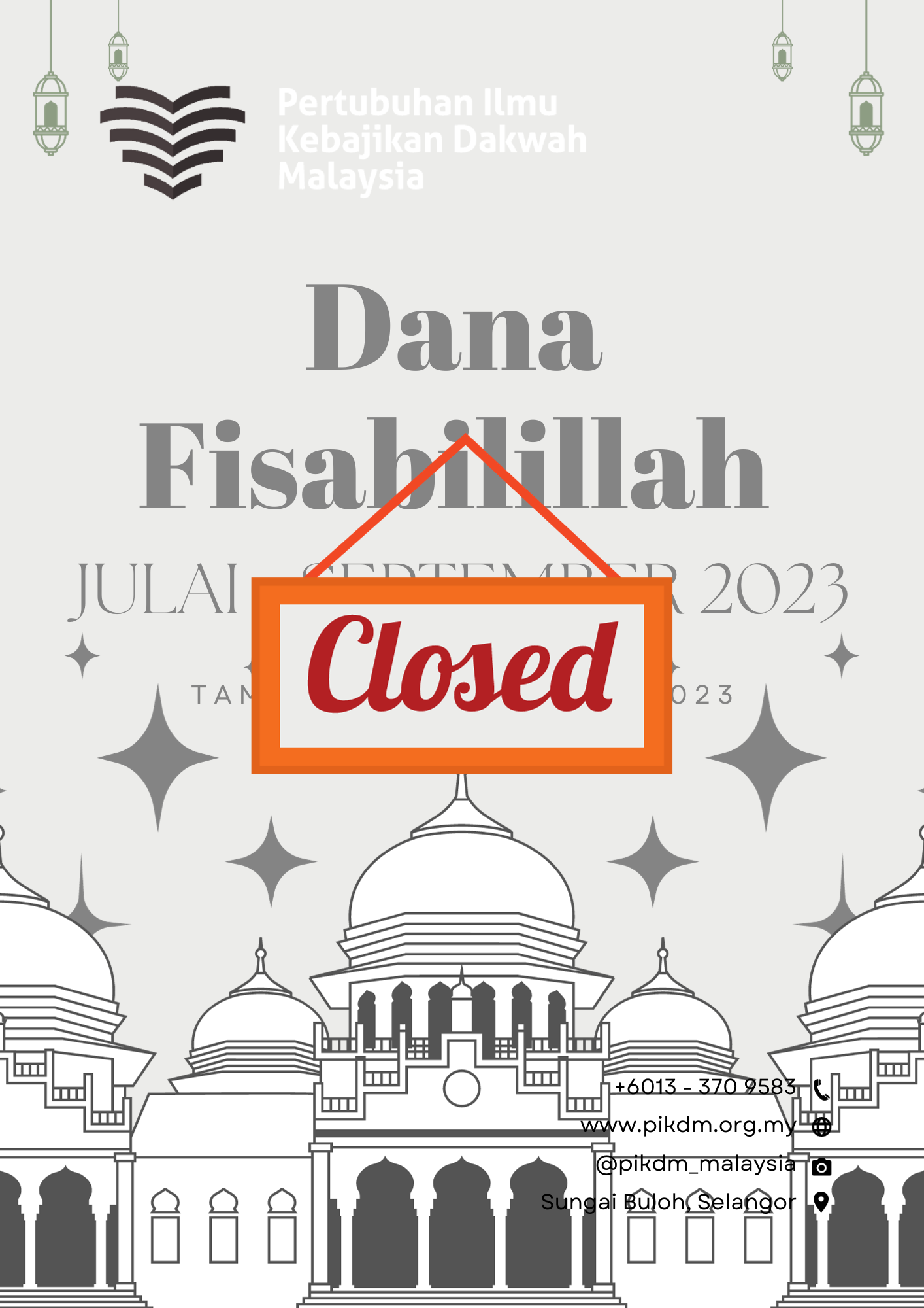 Dana Fisabilillah PIKDM (Julai 2023 – September 2023) ** CLOSED **