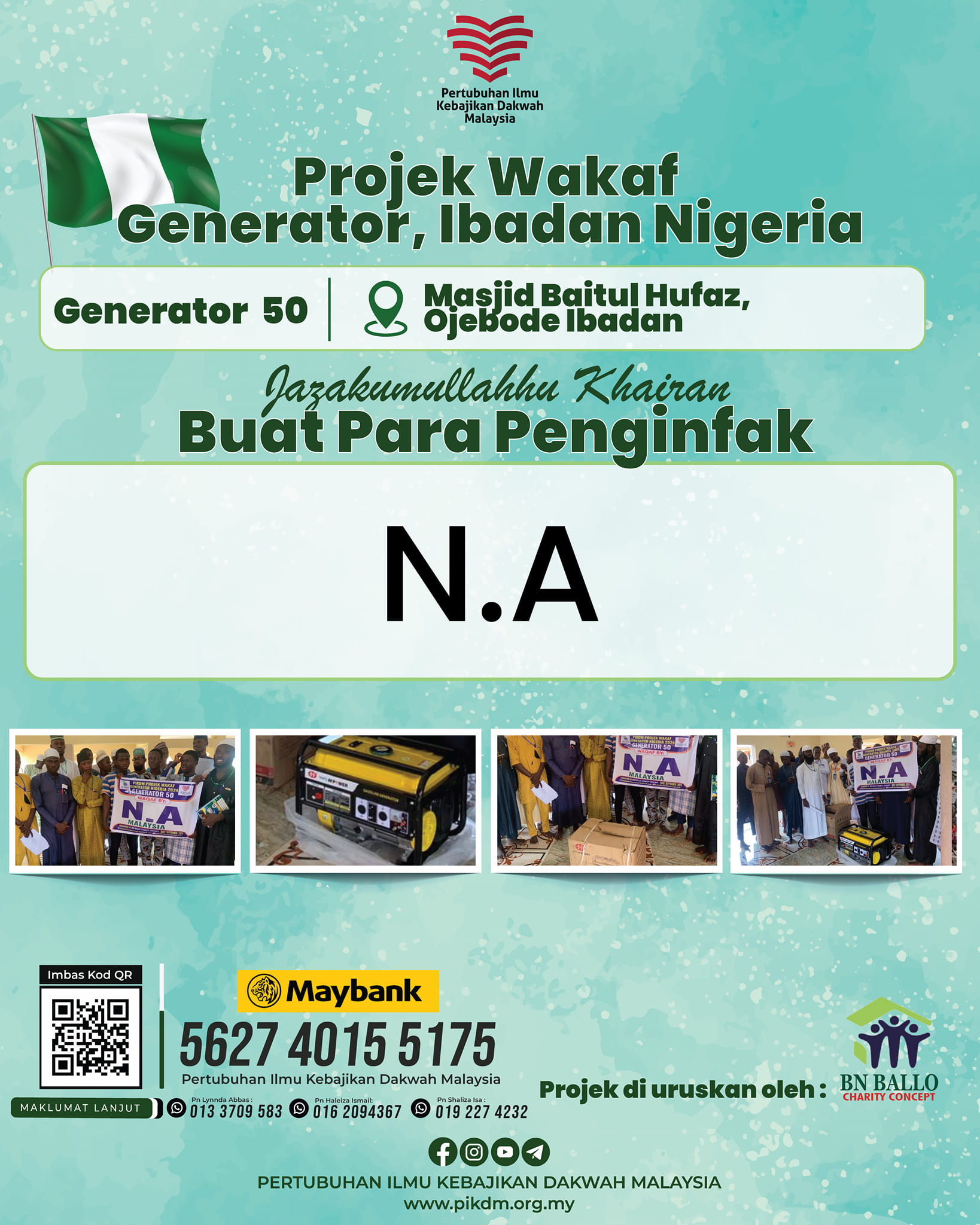 Projek Wakaf Generator Ibadan Nigeria Generator 50 (1)