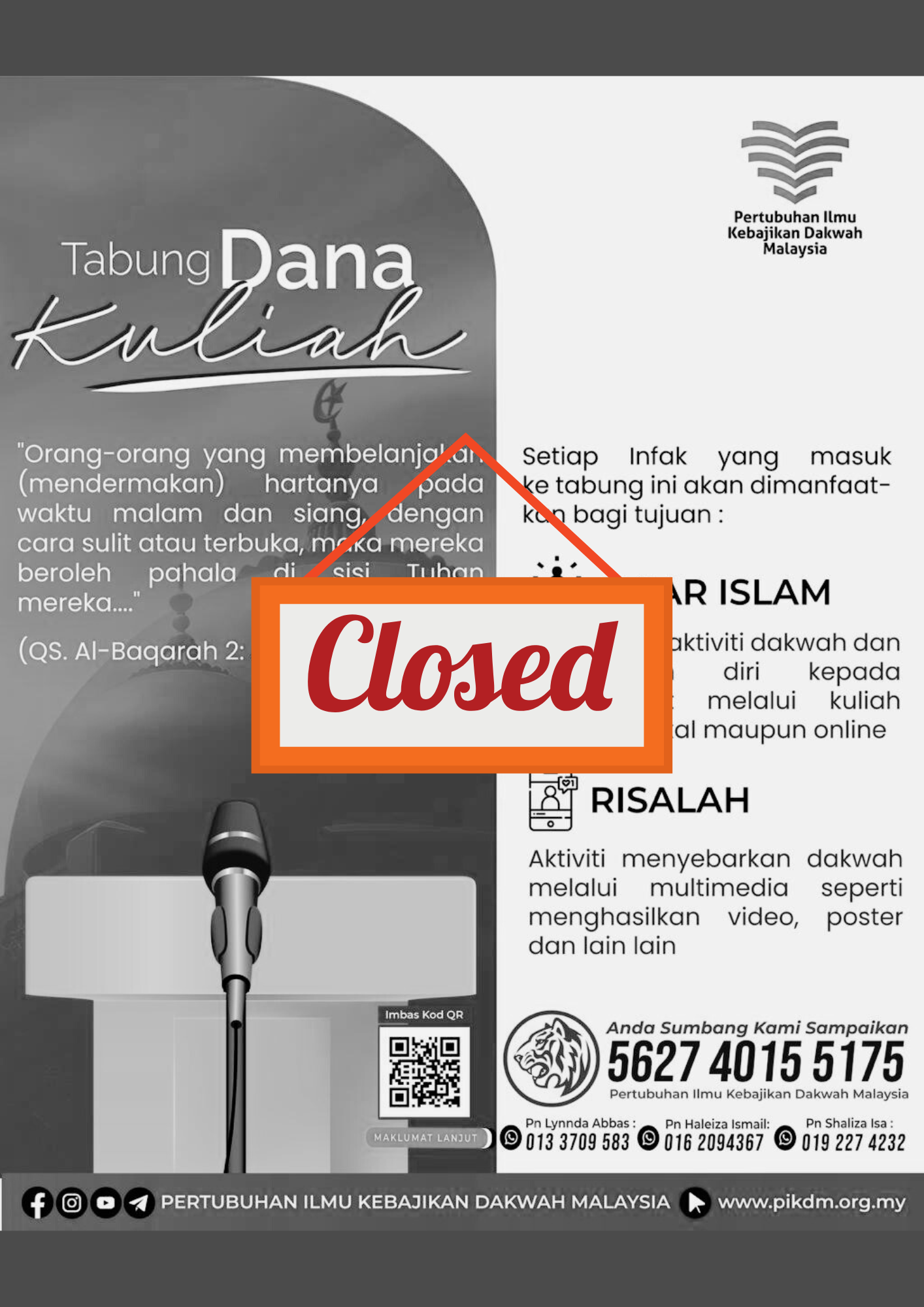 Tabung Dana Kuliah New Poster Closed
