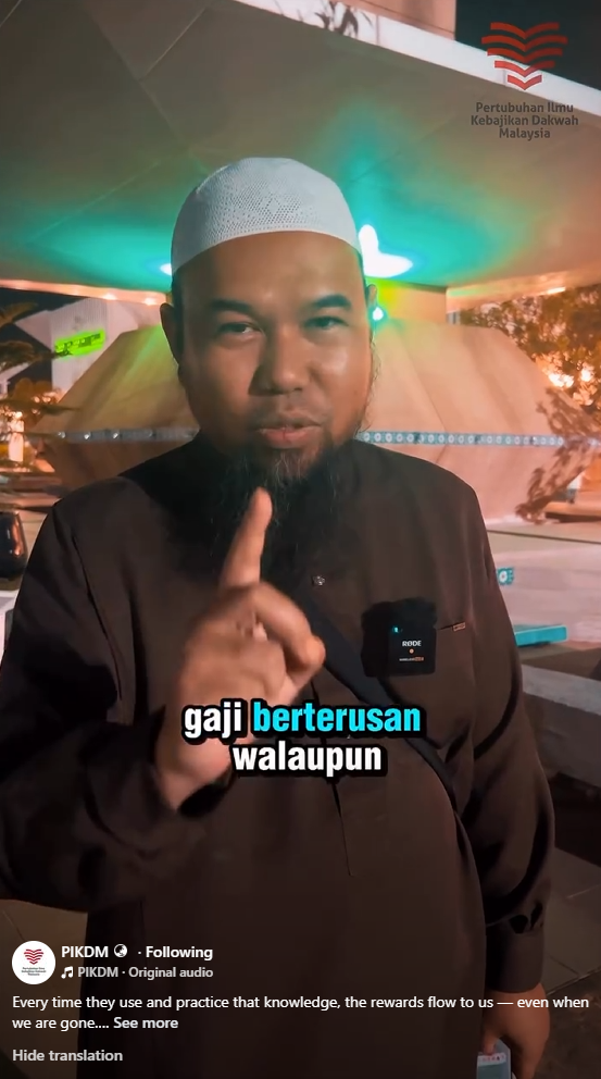 [Tonton] Setiap Kali Mereka Guna dan Amalkan Ilmu Itu, Pahala Mengalir Kepada Kita