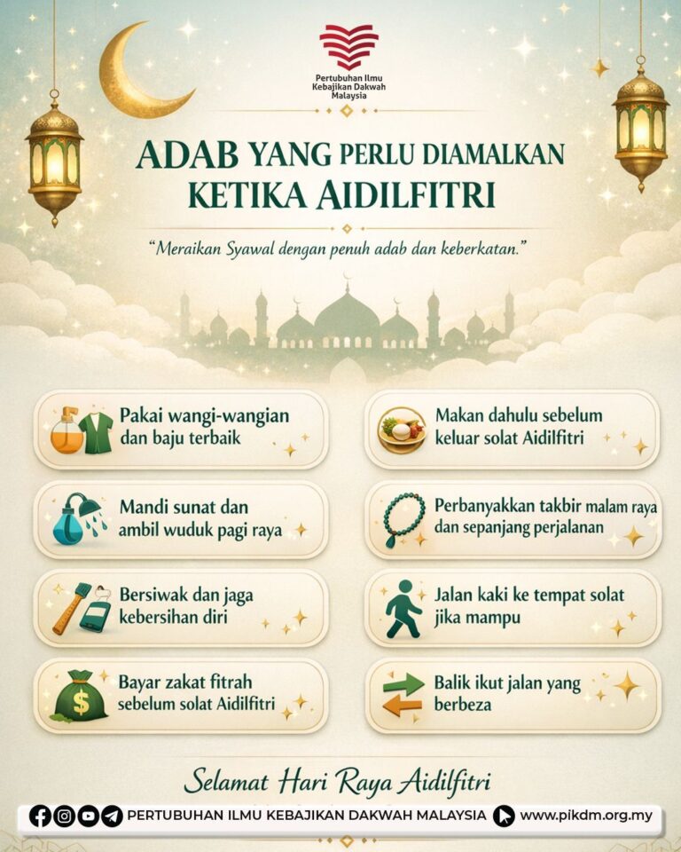 Adab Yang Perlu Diamalkan Ketika Aidilfitri