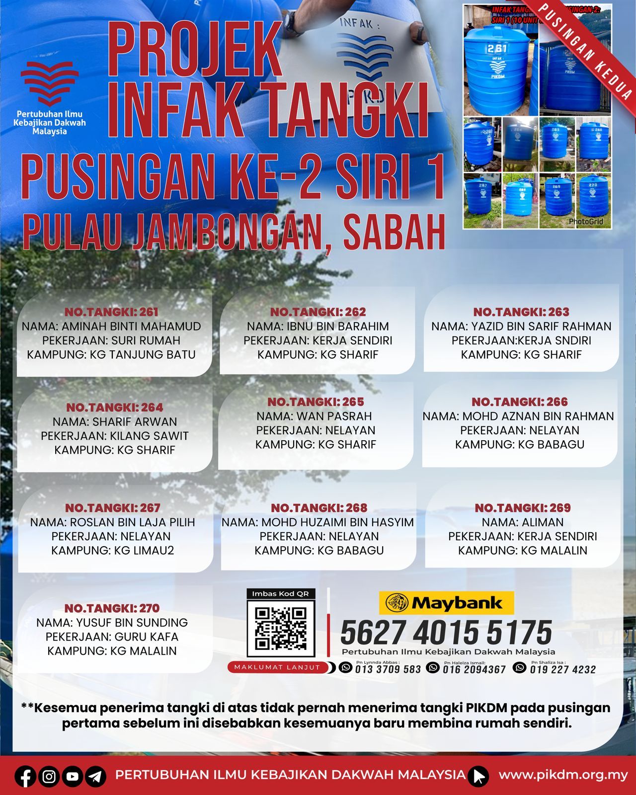 Projek Tangki PIKDM 2026 Pusingan Ke 2 Siri 1 (Tangki ke 261 270)