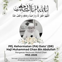 Salam takziah atas pemergian dato' (dr) haji muhammad chan bin abdullah